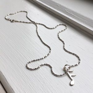 Sterling silver musical note necklace